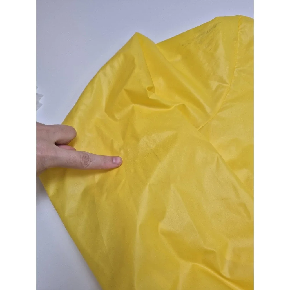 VTG Izod Lacoste Jacket Mens XL Yellow Hooded Anorak 1/4 Zip Windbreaker FLAW